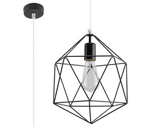 Sollux Iluminación Lámpara Geométrica Para Casa Oficina Iluminación Creativa Minimalista Decoración Sin Bombillas Fabricada en Acero Lámpara colgante Gaspare Negro Talla 30x30x132