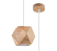 SOLLUX Iluminación Woody lámpara de techo de madera natural 3 fuentes de luz - lámpara de diseño geométrico iluminación de pared salón comedor lámpara pasillo - lámpara de techo de madera