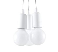SOLLUX Lámpara Colgante DIEGO Diseño Único sin Pantalla Iluminación Minimalista LED Bombilla Triple Blanco
