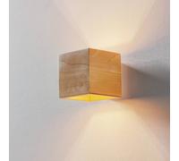SOLLUX LIGHTING Aplique de pared Ara en forma de cubo de madera