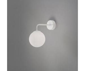SOLLUX LIGHTING Aplique de pared Astral, blanco, proyección 22 cm, acero/vidrio