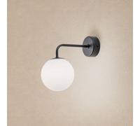 SOLLUX LIGHTING Aplique de pared Astral, negro, proyección 22 cm, acero/vidrio True
