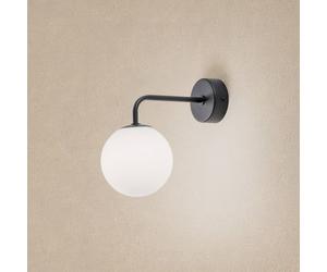 SOLLUX LIGHTING Aplique de pared Astral, negro, proyección 22 cm, acero/vidrio True