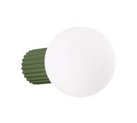 SOLLUX lighting Aplique de pared interior - Lámpara de pared de aluminio y cristal - 1 llama - Bombilla LED - Halo verde oliva