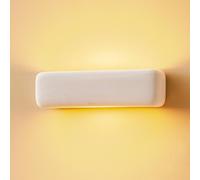 SOLLUX LIGHTING Aplique de pared Noris con luz hacia arriba y hacia abajo, de cerámica blanca True