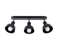 SOLLUX lighting - Aplique Elba - Apliques - Lámpara decorativa - Lámpara LED - Bajo consumo - Larga duración - Diseño atractivo - E27, 3x max 15W LED, ~230V, 50Hz - Negro