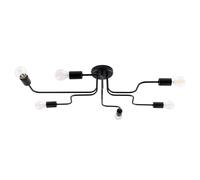 SOLLUX lighting - Araña - Luminaria Colgante VECTOR - Luminaria Decorativa - Lámpara LED - Bajo Consumo - E27, 6x max 15W LED, ~230V, 50Hz, IP20 - Negro - 80x64x15,5cm