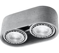 Sollux Lighting Lámpara de techo gris concreto alt. 9 cm