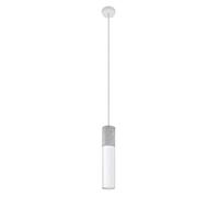 SOLLUX lighting Borgio 2 Lampada A Sospensione Da Soffitto, Design Minimalista E Industriale, Lampadina GU10 Sostituibile, 2x40 W, Cemento E Acciaio V
