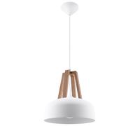 Sollux Lighting Casco lámpara colgante 1x60 W blanco-madera SL.0388