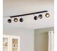 SOLLUX LIGHTING Downlight Flame, negro, 6 luces