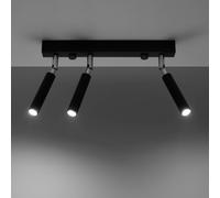 SOLLUX LIGHTING Downlight Nicanor, negro/cromo, 35 cm, 3 luces.