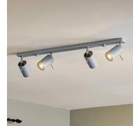 SOLLUX LIGHTING Downlight redondo, gris, 4 luces lineales