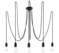 Sollux Lighting Edison lámpara colgante 5x60 W negro SL.0371