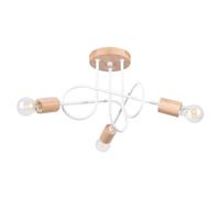 SOLLUX lighting EMBER Araña Moderna - Accesorio de Iluminación - E27, max 15W LED, ~230V, 50Hz, IP20 - Bombilla No Incluida - 3x Fuente de Luz - 56x14x26cm, Blanco/Madera Natural