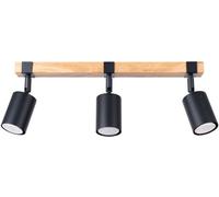 Sollux Lighting Fager lámpara de techo 3x10 W negro-madera SL.1345
