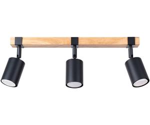 Sollux Lighting Fager lámpara de techo 3x10 W negro-madera SL.1345