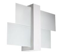 SOLLUX lighting Feniks 1 Aplique | Elegante Carcasa De Madera + Combinación De Pantalla De Vidrio | Bombilla Reemplazable E27, 1 x 60 W | Blanco, 43 x 12 x 30 cm