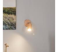 SOLLUX LIGHTING Foco de pared Cre de madera, 1 luz
