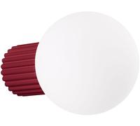 SOLLUX lighting Aplique de pared para interior - Lámpara de pared de aluminio y cristal - 1 llama - Bombilla LED - Halo burdeos