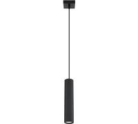 SOLLUX LIGHTING Lámpara colgante Carbon, negra, Ø 6 cm, aluminio
