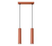 SOLLUX lighting LAGOS Lámpara Colgante Moderna - Luminaria Versátil - GU10, max 10W LED, ~230V, 50Hz, IP20 - Bombilla No Incluida - 2x Fuente de Luz - 6x30x105cm, Rojo Ocre