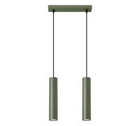 SOLLUX lighting LAGOS Lámpara Colgante Moderna - Luminaria Versátil - GU10, max 10W LED, ~230V, 50Hz, IP20 - Bombilla No Incluida - 2x Fuente de Luz - 6x30x105cm, Verde Oliva