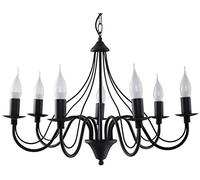 Lámpara de techo clásica Candelabro Minerva 7 negro