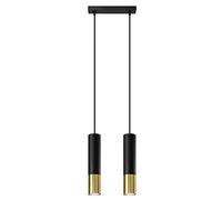 SOLLUX lighting Lámpara colgante lámpara colgante lámpara colgante - lámpara de techo acero - 2 llamas - lámpara LED bombilla - negro Golden Loopez
