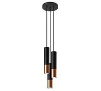 SOLLUX lighting Lámpara colgante lámpara colgante lámpara colgante - lámpara de techo acero - 3 llamas - lámpara LED bombilla - cobre negro Loopez