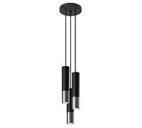 Lámpara colgante Loopez 3p negro/cromo