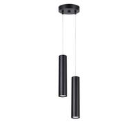 SOLLUX lighting Lámpara Colgante - Lámpara de Techo Acero - 1 Pantalla - Bombilla LED - Negro Lagos