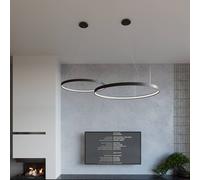 SOLLUX LIGHTING Lámpara colgante LED Rio 55, horizontal 3.000K negro