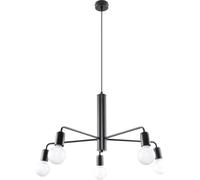 Sollux Lighting Lámpara de araña negro acero alt. 85 cm