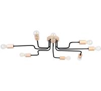 Sollux Lighting Lámpara de araña negro/madera natural acero/madera alt. 100 cm