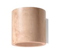 SOLLUX lighting Lámpara de pared Lighting Orbis Downlight, estilo rústico, forma cilíndrica, utiliza 1 bombilla GU10 reemplazable (no incluida), madera natural, SL.0490, 12 x 10 x 10 cm