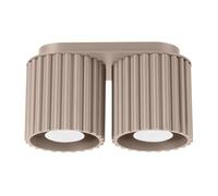 SOLLUX lighting Lámpara de techo - Foco de techo de aluminio - 2 llamas - Bombilla LED - Taupe Aura