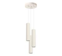 SOLLUX lighting Lámpara de Techo - Lámpara Colgante - en Aluminio - 3 Pantallas - 19,5 x 19,5 x 108 cm - Karbon Beige