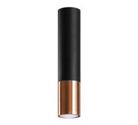 SOLLUX lighting Lámpara de techo, plafón de superficie, foco de techo, acero, 1 llama, bombilla LED, cobre negro Loopez