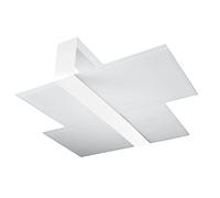 SOLLUX lighting Lámpara de techo plafón - foco de techo acero cristal - 1 llama - bombilla LED - blanco Massimo