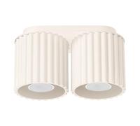 SOLLUX lighting Lámpara de techo plafón - foco de techo aluminio - 2 llamas - bombilla LED - Beige Aura