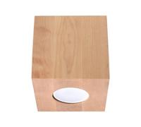 SOLLUX LIGHTING Lámpara de techo Quad de madera con pantalla rectangular, lámpara de techo, salón comedor, lámpara de cocina de madera natural, 10 x 10 x 10 cm