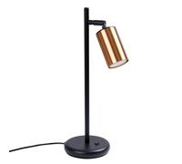SOLLUX lighting - Lámpara LED de escritorio - Lámpara de oficina - lámpara infantil - Lámpara de salón - GU10, 1x max 10W LED, ~230V, 50Hz, IP20 - Negro/Cobre - 13x15x44cm