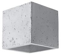 Sollux Lighting LIGHTING Quad Aplique de pared para interior - Diseño moderno con pantalla rectangular de hormigón - Aplique de pared para salón y pasillo - 1 x 40 W GU10, 10 x 12 x 10 cm SL.0487 Gris