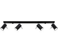 SOLLUX lighting LIGHTING SL.0332 - Lámpara de techo (4 L, diseño minimalista, diseño moderno, brazo ajustable y dirección de la luz GU10, 4 x 40 W, acero, color negro, 80 x 6 x 16 cm)