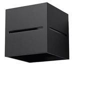 SOLLUX LIGHTING Lobo Aplique Minimalista Interior Aplique Efectos de Luz Bombilla G9 Reemplazable 1 x 40 W 1 x 12 W LED Fabricado en Aluminio Negro 10 x 12 x 10 cm