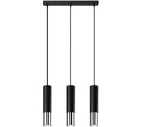 Lámpara colgante Loopez 3l negro/cromo
