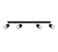 SOLLUX lighting Nero Barra Foco de Techo, Negro/Dorado, 4x GU10