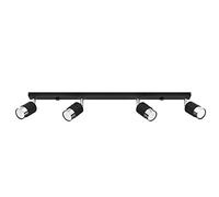 SOLLUX lighting Nero Barra Foco Techo, Negro/Cromo, 4x GU10