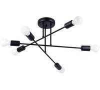 SOLLUX lighting - Araña - Colgante - Luminaria NORAH - Iluminación decorativa - Lámpara LED - Bajo Consumo Energético - E27, 6x max 15W LED, ~230V, 50Hz, IP20 - Negro - 65x65x29cm